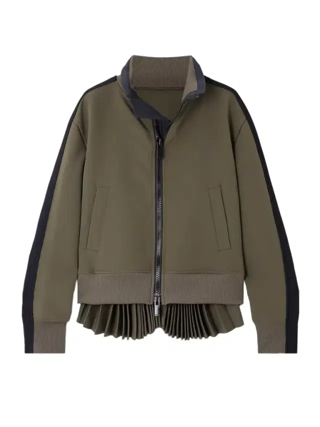Pleated Twill Bomber Jacket
