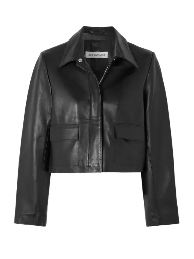 Bleeker Cropped Paneled Leather Jacket