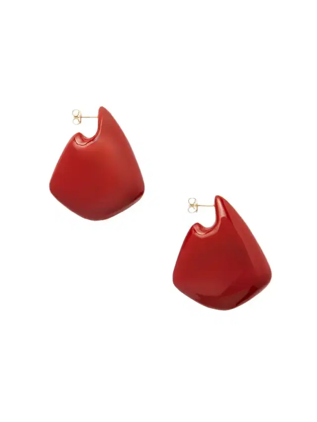 Large Fin Gold Vermeil And Enamel Earrings