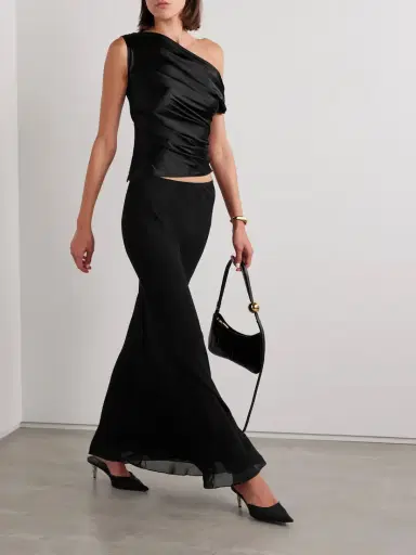 Staud Phare One-shoulder Draped Silk-blend Satin Top | Thumbnail 2 Staud Phare One-shoulder Draped Silk-blend Satin Top | Thumbnail 2