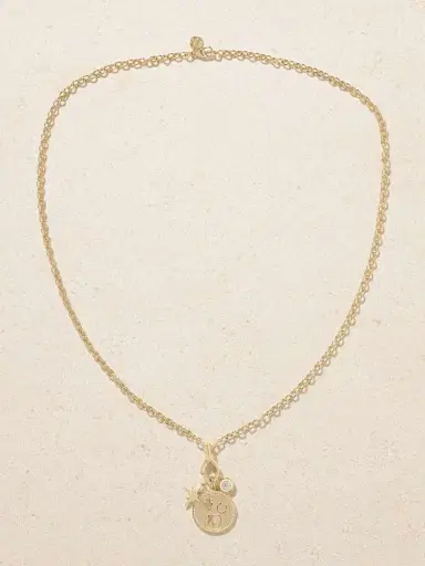 Sydney Evan Icon Combo 14-karat Gold, Diamond And Enamel Necklace | Thumbnail 4