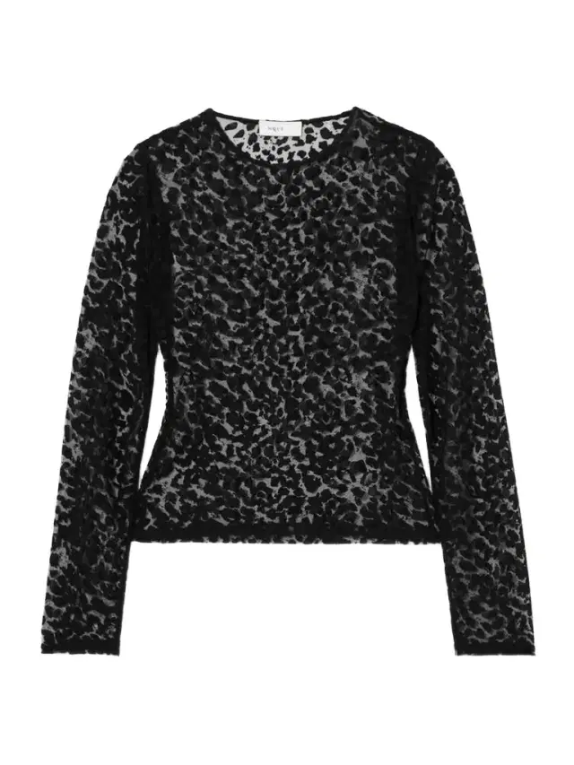 Leopard-print Dévoré-velvet Top