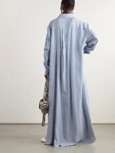 The Frankie Shop Avery Oversized Striped Twill Maxi Shirt Dress | Thumbnail 4