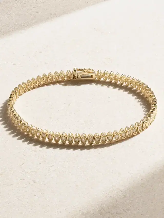 Sydney Evan Evil Eye 14-karat Gold Diamond Bracelet