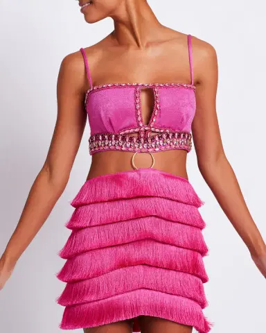 PatBo Hand-Beaded Fringe Mini Dress | Thumbnail 2 PatBo Hand-Beaded Fringe Mini Dress | Thumbnail 2