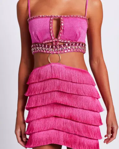 PatBo Hand-Beaded Fringe Mini Dress | Thumbnail 3 PatBo Hand-Beaded Fringe Mini Dress | Thumbnail 3