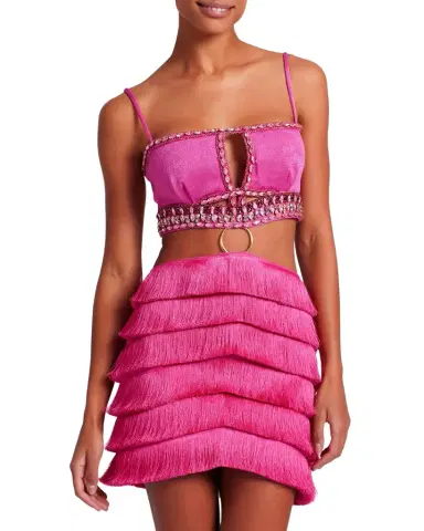 PatBo Hand-Beaded Fringe Mini Dress | Thumbnail 1 PatBo Hand-Beaded Fringe Mini Dress | Thumbnail 1