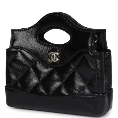 Chanel Chanel Micro 31 Shopper Black Shiny Lambskin Light Gold Hardware | Thumbnail 5 Chanel Chanel Micro 31 Shopper Black Shiny Lambskin Light Gold Hardware | Thumbnail 5