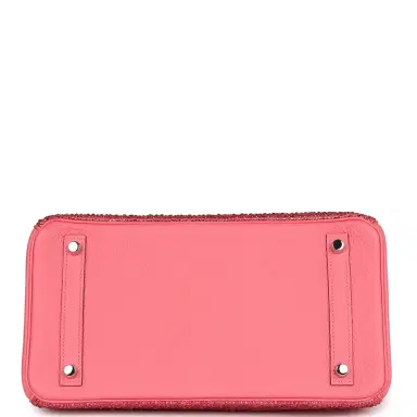 HERMÈS Custom Hermes Birkin 30 Ombre Swarovski Crystal Rose Azalee Clemence Palladium Hardware | Thumbnail 6 HERMÈS Custom Hermes Birkin 30 Ombre Swarovski Crystal Rose Azalee Clemence Palladium Hardware | Thumbnail 6