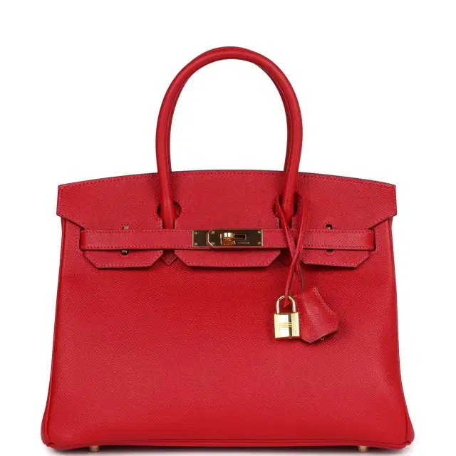 HERMÈS Pre-owned Hermes Birkin 30 Rouge Casaque Epsom Gold Hardware