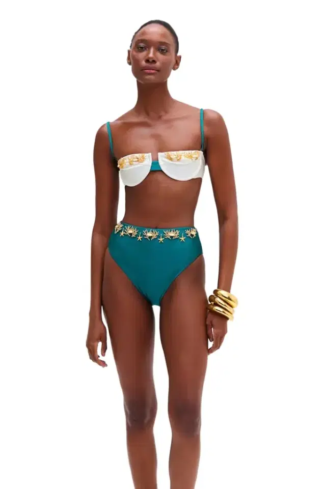 PatBo PORTOFINO HAND-BEADED BIKINI BOTTOM