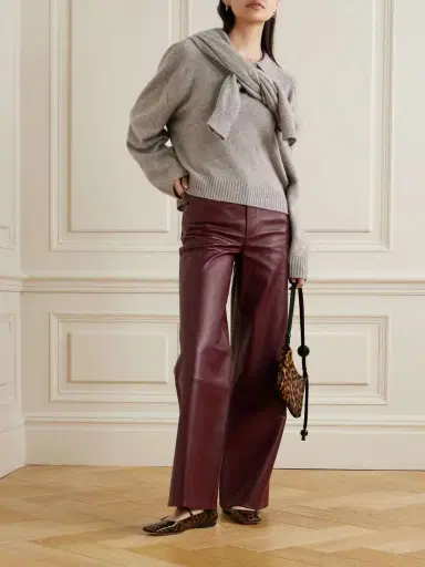 Loulou de Saison Figari Paneled Leather Wide-leg Pants - x large | Thumbnail 2 Loulou de Saison Figari Paneled Leather Wide-leg Pants - x large | Thumbnail 2