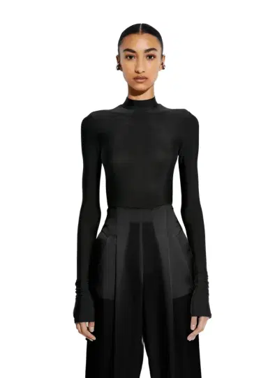 Lapointe Jersey Mock Neck Bodysuit | Thumbnail 1