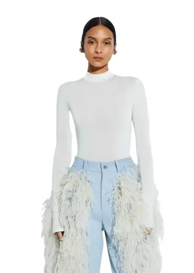 LAPOINTE Jersey Mock Neck Bodysuit | Thumbnail 1 LAPOINTE Jersey Mock Neck Bodysuit | Thumbnail 1
