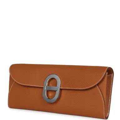 HERMÈS Hermes Chaine d'Ancre Wallet to Go Gold Epsom Palladium Hardware | Thumbnail 3
