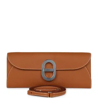 HERMÈS Hermes Chaine d'Ancre Wallet to Go Gold Epsom Palladium Hardware | Thumbnail 1