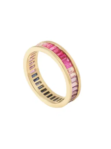 Sydney Evan 14-karat Gold, Sapphire And Amethyst Eternity Ring | Thumbnail 1 Sydney Evan 14-karat Gold, Sapphire And Amethyst Eternity Ring | Thumbnail 1