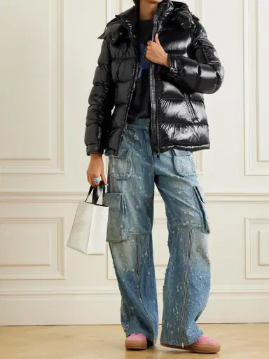 Moncler Maire Hooded Quilted Glossed-shell Down Jacket | Thumbnail 2 Moncler Maire Hooded Quilted Glossed-shell Down Jacket | Thumbnail 2