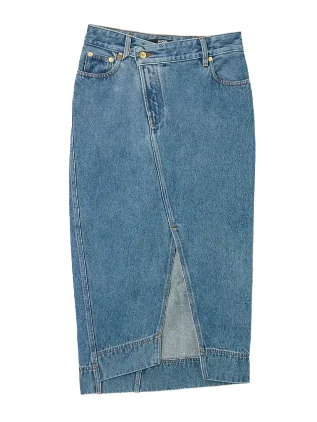 La Jupe De Nimes Asymmetric Denim Midi Skirt