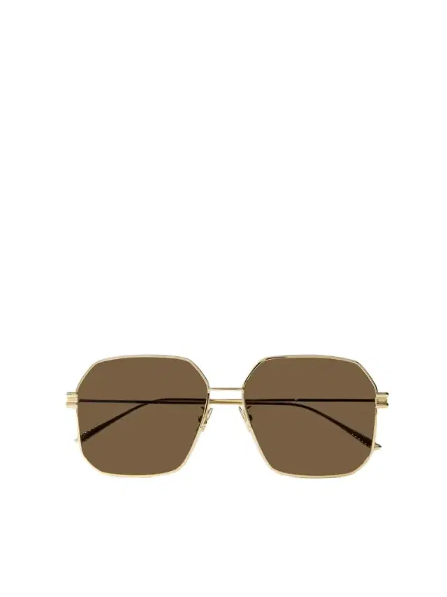 Hexagon-frame Gold-tone Sunglasses