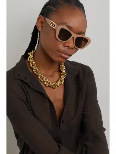 FENDI EYEWEAR O'lock Cat-eye Acetate And Gold-tone Sunglasses | Thumbnail 2