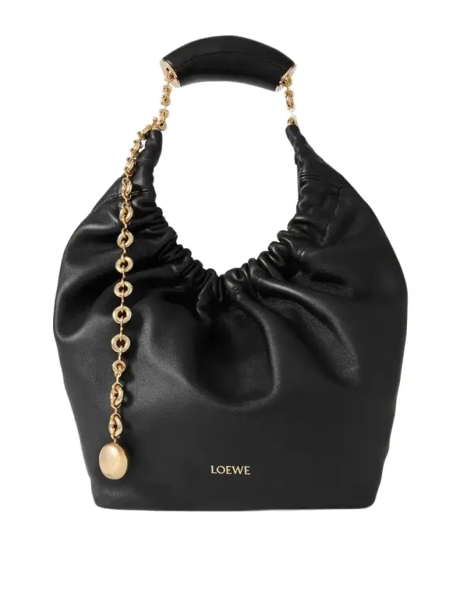 Squeeze Small Chain-embellished Gathered Leather Shoulder Bag
