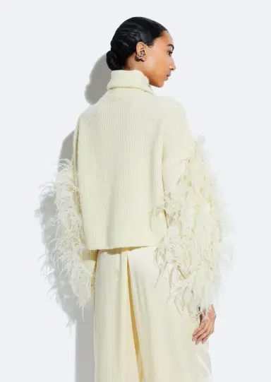 LAPOINTE Cashmere Turtleneck Sweater With Feathers | Thumbnail 2 LAPOINTE Cashmere Turtleneck Sweater With Feathers | Thumbnail 2