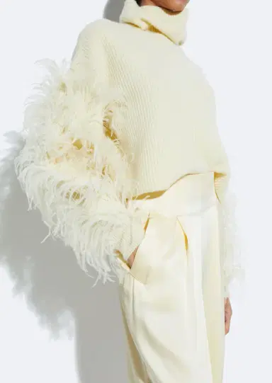 LAPOINTE Cashmere Turtleneck Sweater With Feathers | Thumbnail 3 LAPOINTE Cashmere Turtleneck Sweater With Feathers | Thumbnail 3
