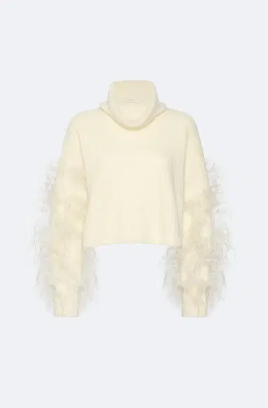 LAPOINTE Cashmere Turtleneck Sweater With Feathers | Thumbnail 4 LAPOINTE Cashmere Turtleneck Sweater With Feathers | Thumbnail 4