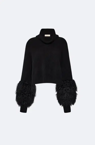 Lapointe Cashmere Turtleneck Sweater With Shearling | Thumbnail 3 Lapointe Cashmere Turtleneck Sweater With Shearling | Thumbnail 3