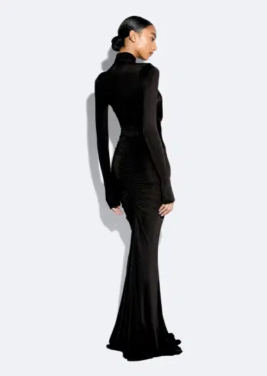 Lapointe Jersey Halter Ruched Gown | Thumbnail 2