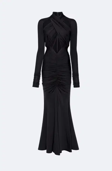 Lapointe Jersey Halter Ruched Gown | Thumbnail 4
