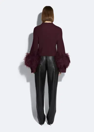 Lapointe Merino Mock Neck Sweater With Feathers | Thumbnail 2
