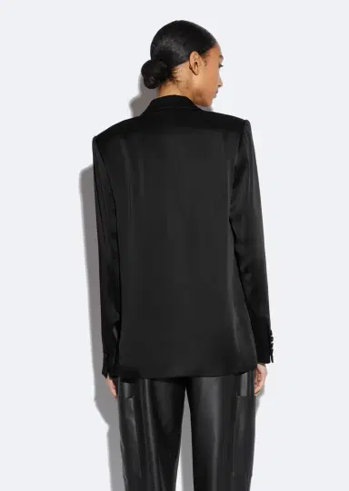 Lapointe Satin Double Breasted Blazer | Thumbnail 2 Lapointe Satin Double Breasted Blazer | Thumbnail 2