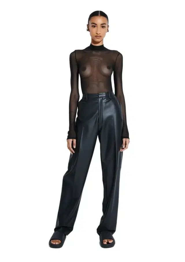 LAPOINTE Stretch Faux Leather Tapered Trouser