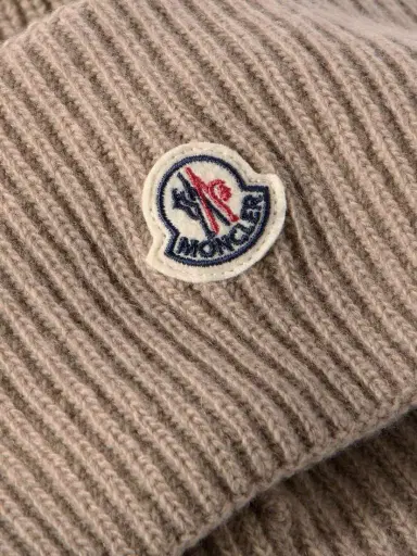 Moncler Logo-appliquéd Ribbed Wool Beanie | Thumbnail 3 Moncler Logo-appliquéd Ribbed Wool Beanie | Thumbnail 3