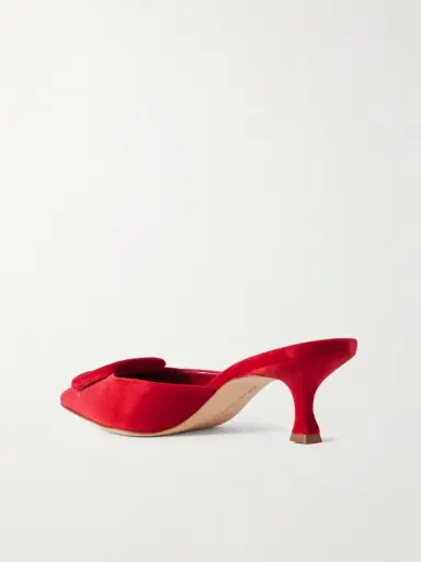 Manolo Blahnik Maysale 50 Buckled Velvet Mules | Thumbnail 3 Manolo Blahnik Maysale 50 Buckled Velvet Mules | Thumbnail 3