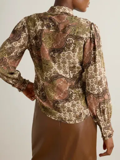 Ulla Johnson Vedra Pussy-bow Printed Silk Crepe De Chine Blouse | Thumbnail 4 Ulla Johnson Vedra Pussy-bow Printed Silk Crepe De Chine Blouse | Thumbnail 4