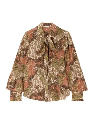 Ulla Johnson Vedra Pussy-bow Printed Silk Crepe De Chine Blouse | Thumbnail 1 Ulla Johnson Vedra Pussy-bow Printed Silk Crepe De Chine Blouse | Thumbnail 1