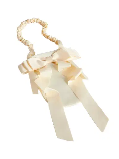 Gohar World Demi Bow-embellished Satin Baguette Pouch | Thumbnail 1