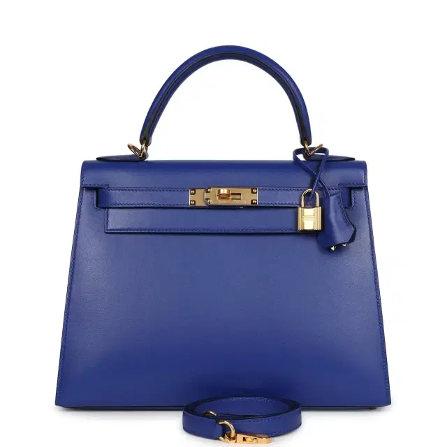 hermes Hermes Kelly Sellier 28 Bleu Electric Tadelakt Gold Hardware