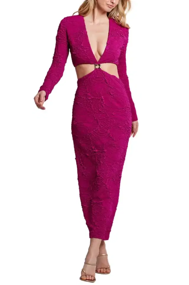 PatBo Jacquard Cut-Out Maxi Dress