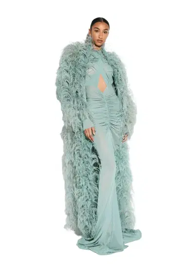 LAPOINTE Marbled Feathers Coat | Thumbnail 1 LAPOINTE Marbled Feathers Coat | Thumbnail 1