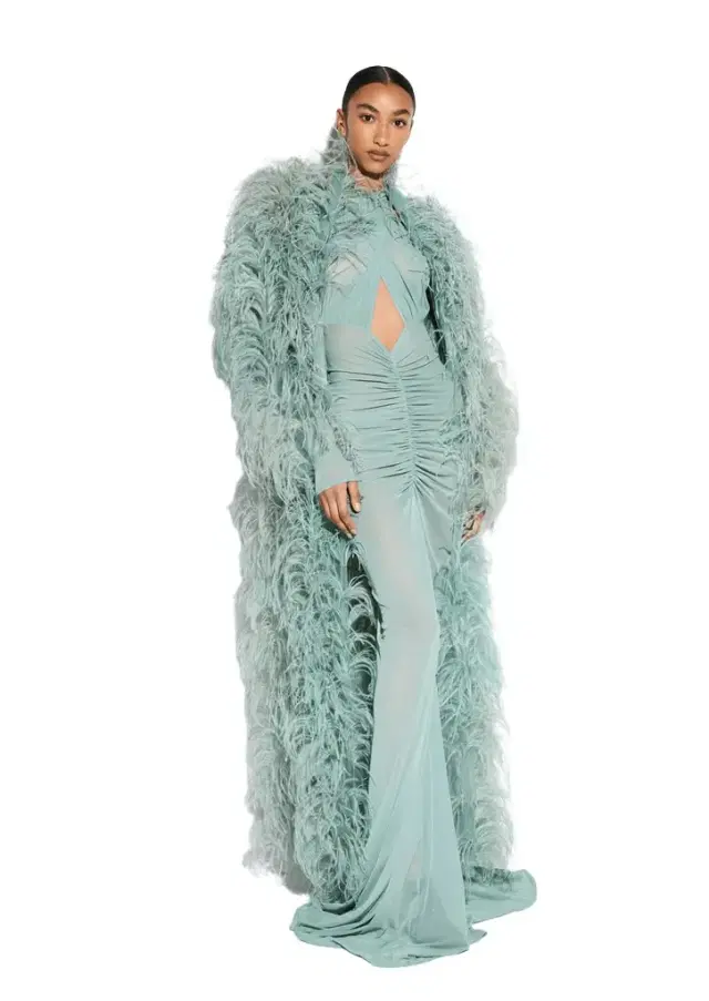 Marbled Feathers Coat