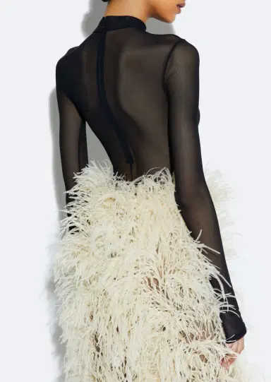 Lapointe Marbled Feathers High Waist Skirt | Thumbnail 3 Lapointe Marbled Feathers High Waist Skirt | Thumbnail 3