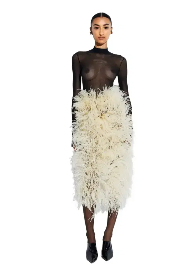 Marbled Feathers High Waist Skirt