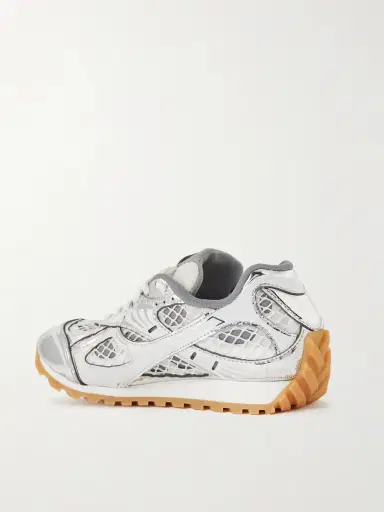 Bottega Veneta Orbit Metallic Rubber, Mesh And Fishnet Sneakers | Thumbnail 3 Bottega Veneta Orbit Metallic Rubber, Mesh And Fishnet Sneakers | Thumbnail 3