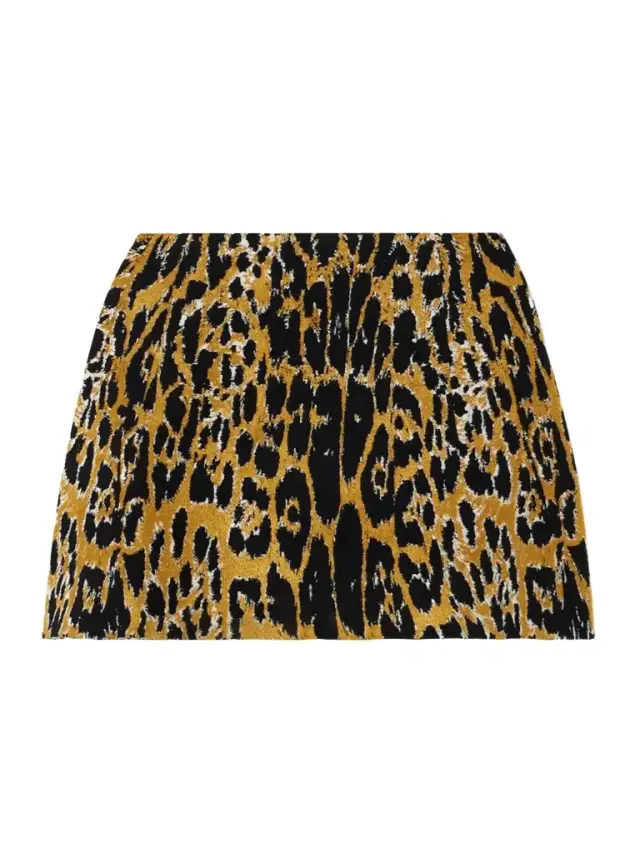 Leopard-jacquard Mini Skirt