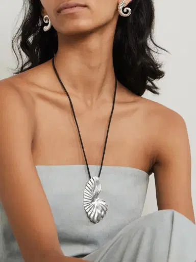 YSSO The Birth Of Venus Sterling Silver And Cord Necklace | Thumbnail 2