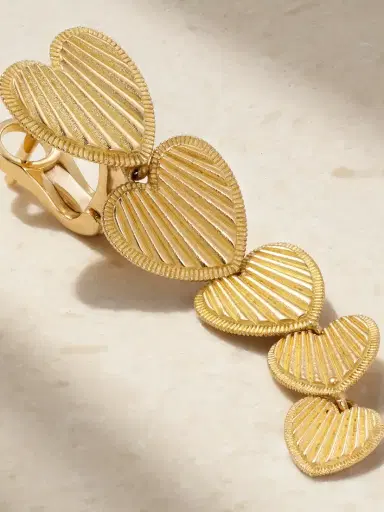 Foundrae Graduated Heart Token 18-karat Gold Single Earring | Thumbnail 3